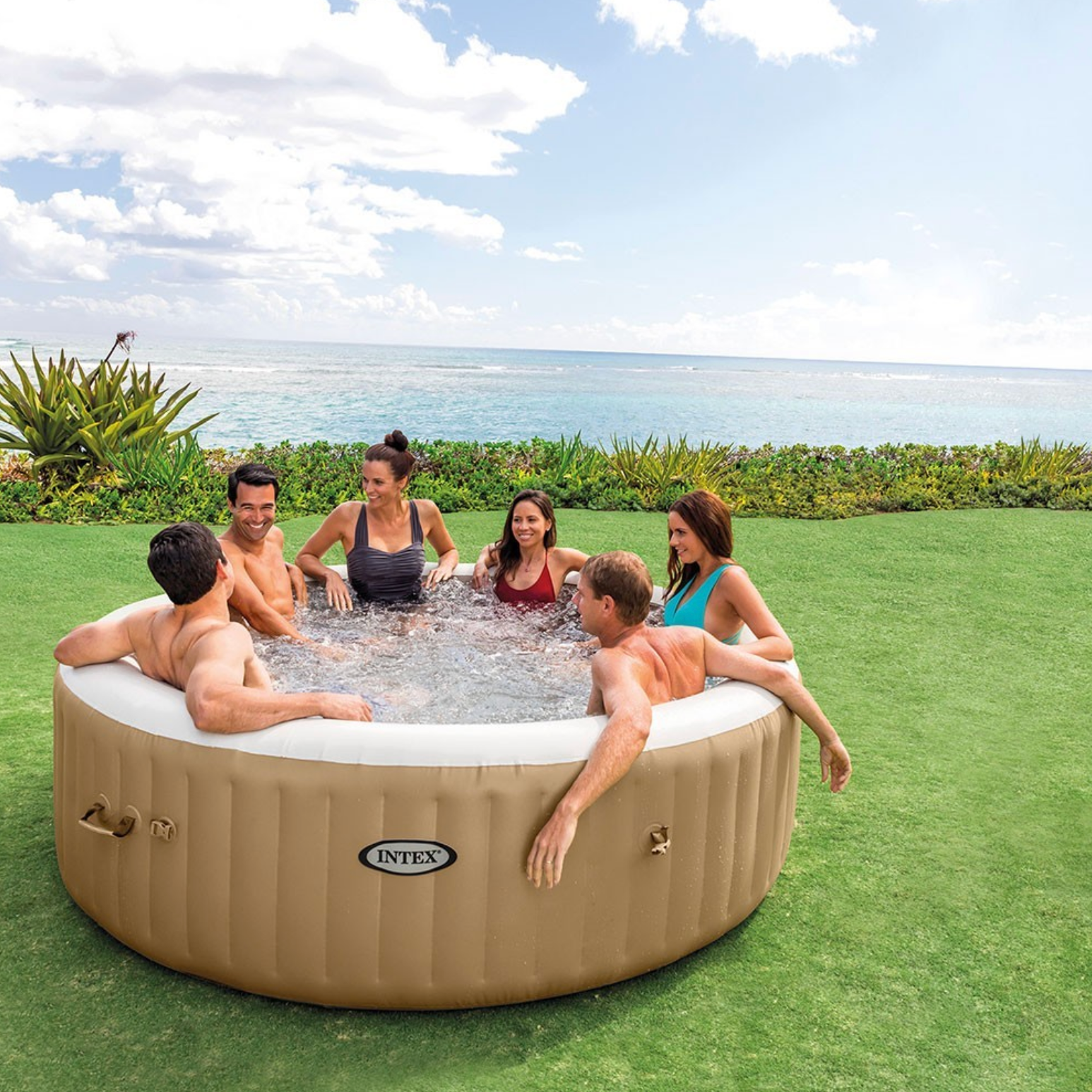 Spa Gonflable – INTEX – Sahara 8 places + Couverture Thermique – DESTOCKAGE