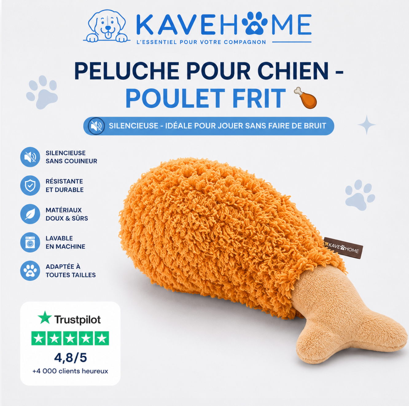 Peluche pour Chien – Poulet Frit